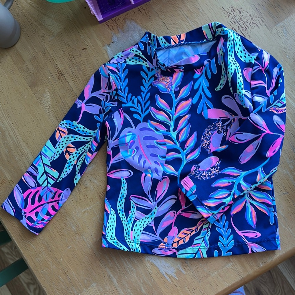 Lilly Pulitzer rash guard / swim suit top 4 girls